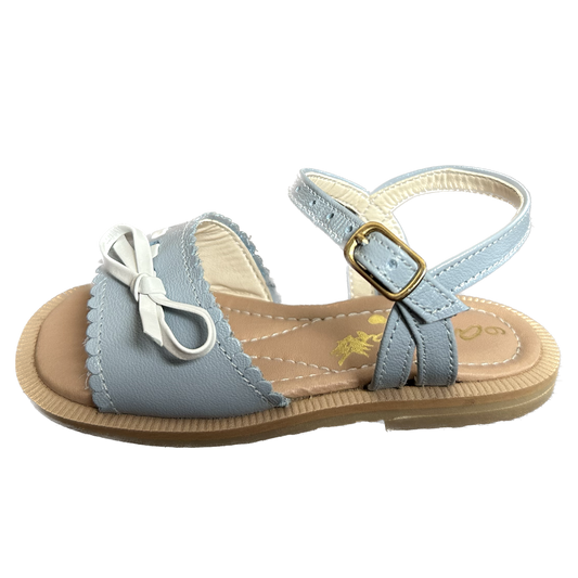 Sandália Infantil Ananás e Raquel Mattar no couro Azul Bebê