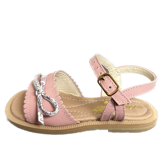Sandália Infantil Ananás e Raquel Mattar no couro Rosa Bebê