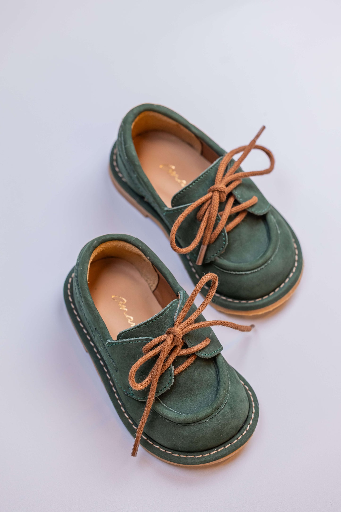 Sapato Infantil Ananás Jack Couro Sued Verde Floresta