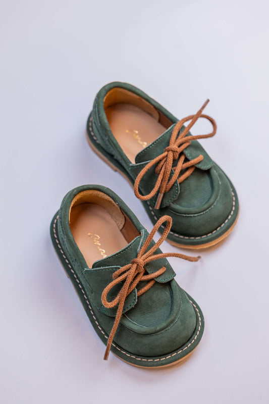 Sapato Infantil Ananás Jack Couro Sued Verde Floresta
