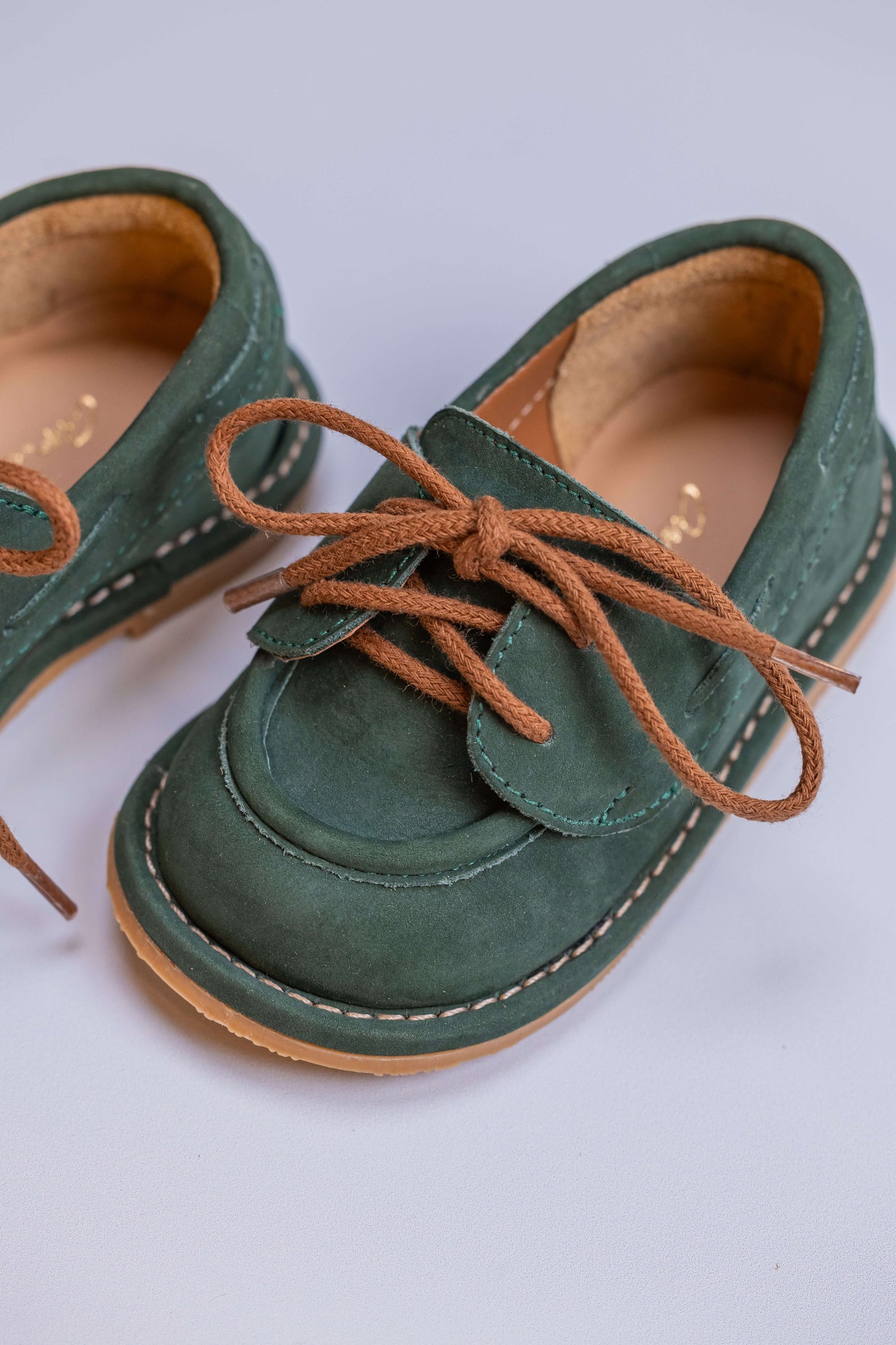 Sapato Infantil Ananás Jack Couro Sued Verde Floresta