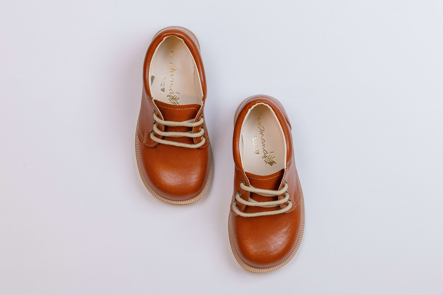 Sapato Infantil Ananás Brogue John Caramelo