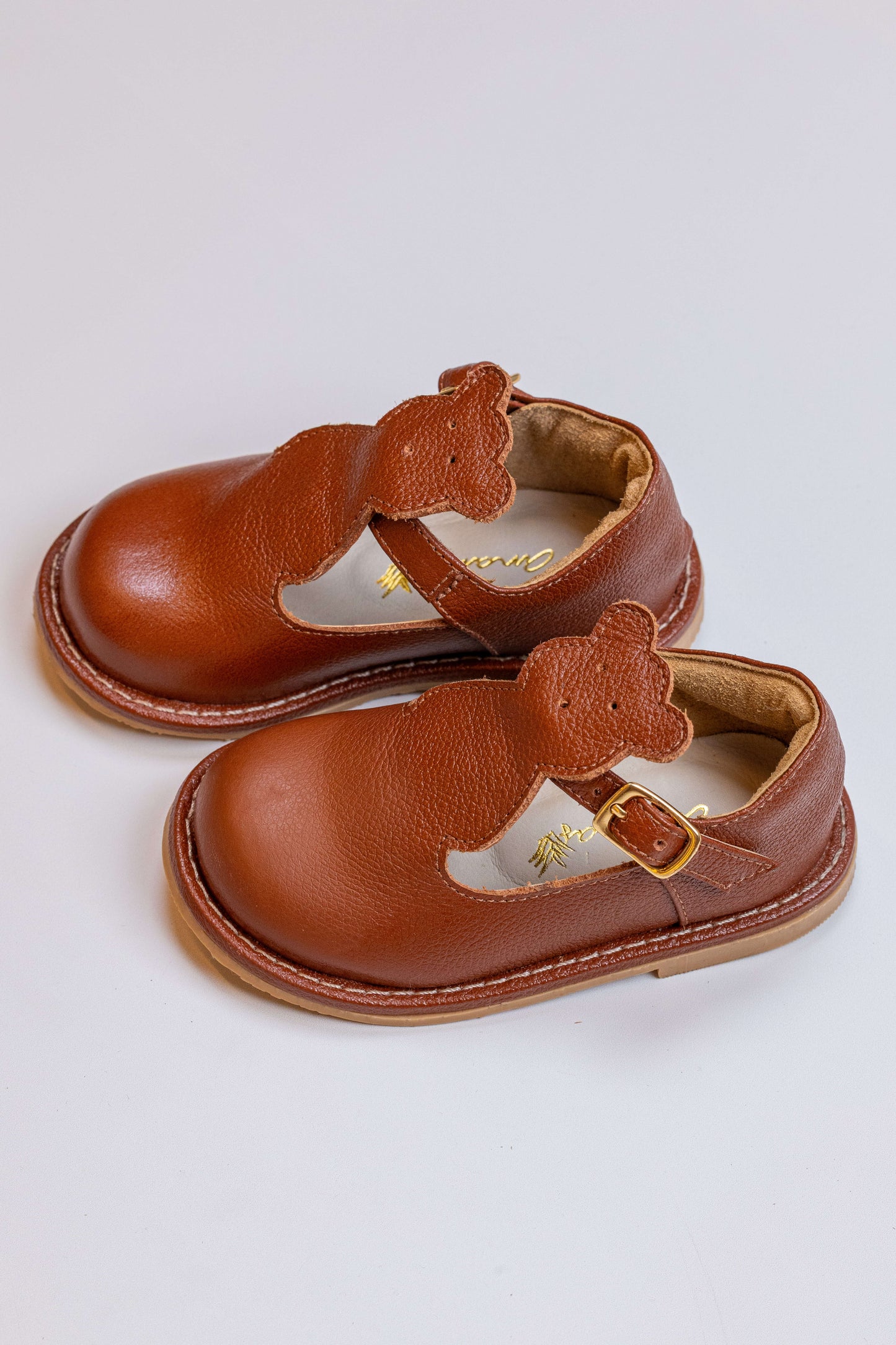 Sapato Infantil Ananás Marco Couro Caramelo
