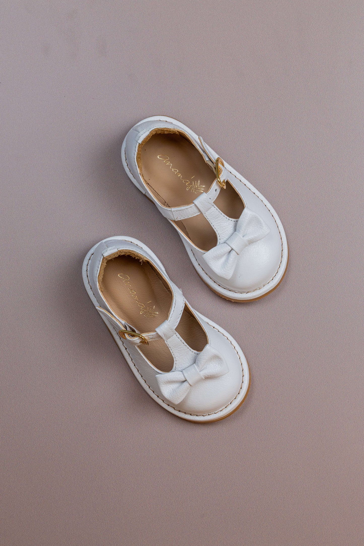 Sapato Infantil Ananás George Bow Couro Branco