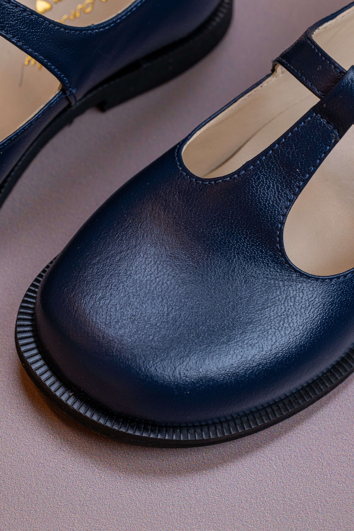 Sapato Infantil Ananás George Clássico Couro Azul Marinho com Preto