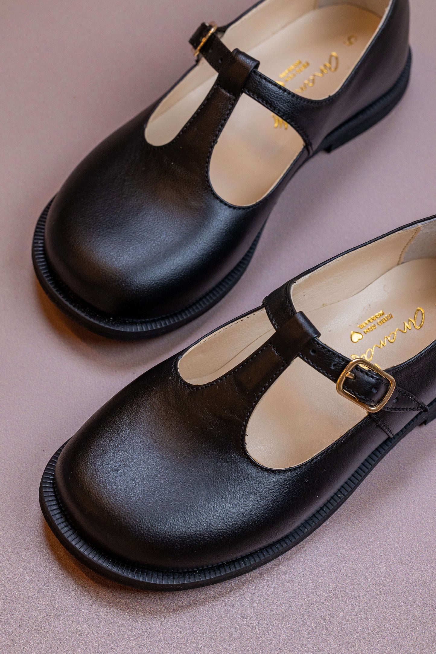 Sapato Infantil Ananás George Clássico Couro Preto com Preto
