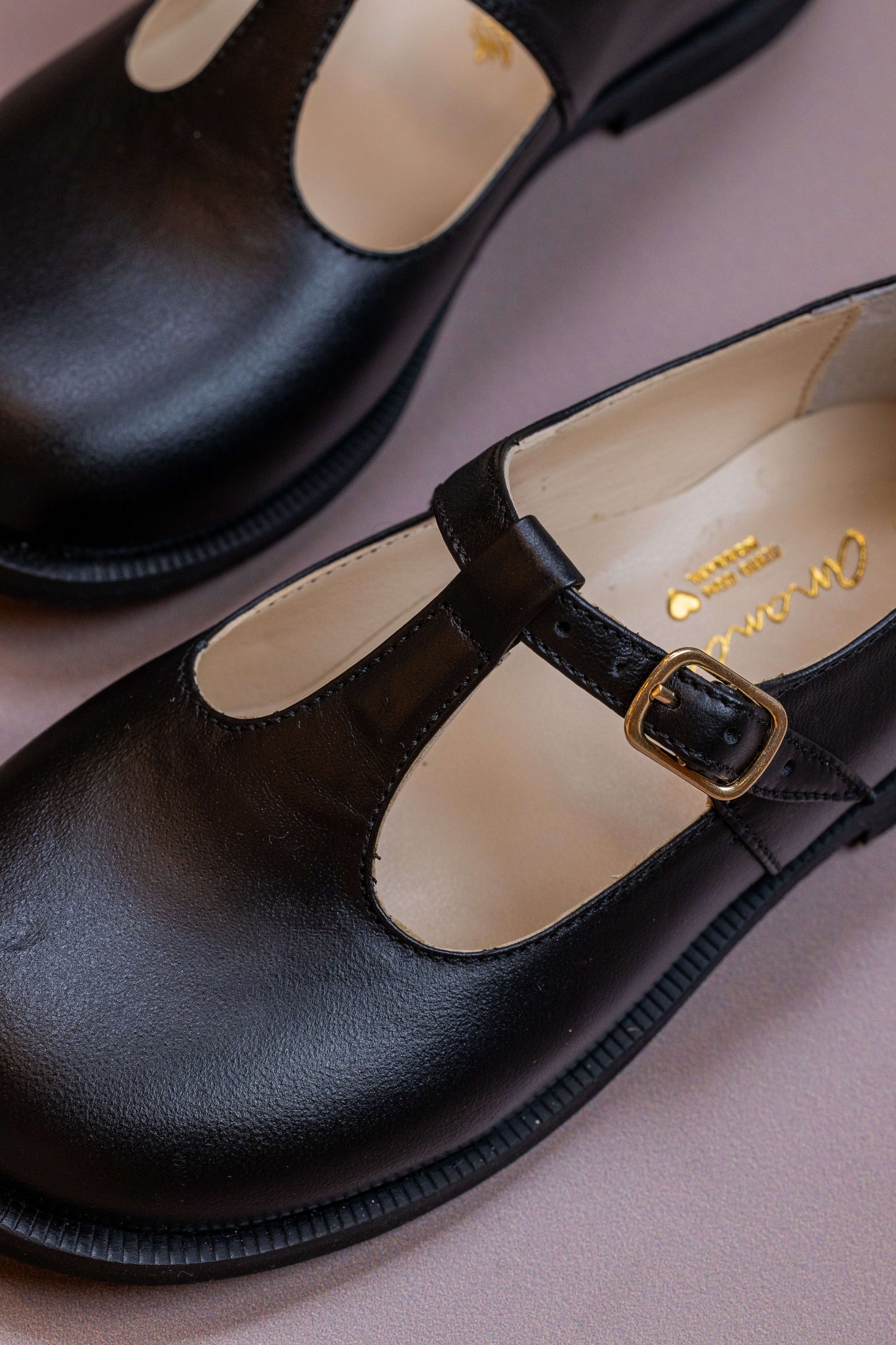 Sapato Infantil Ananás George Clássico Couro Preto com Preto