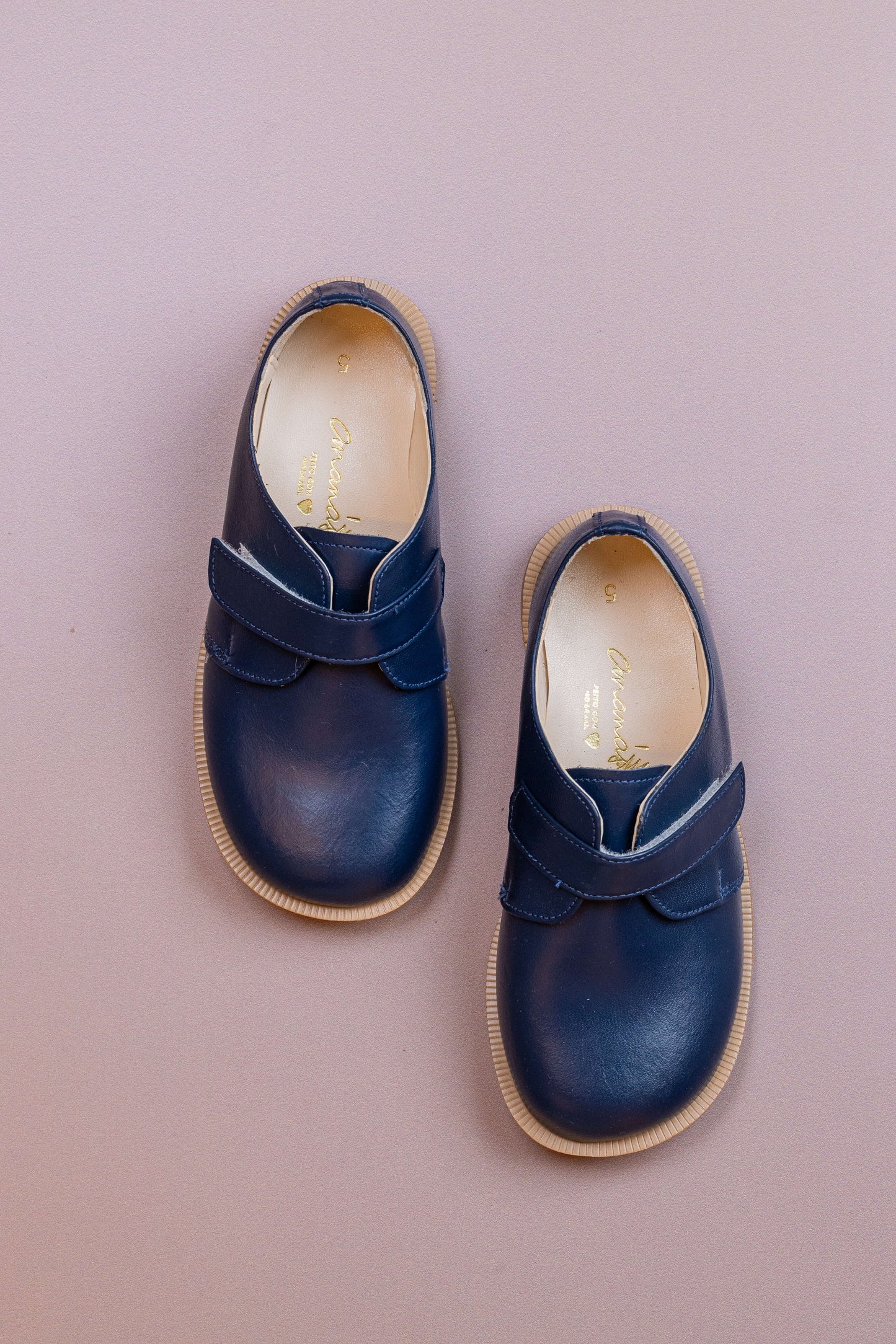 Sapato Infantil Ananás Greg Couro Azul Marinho