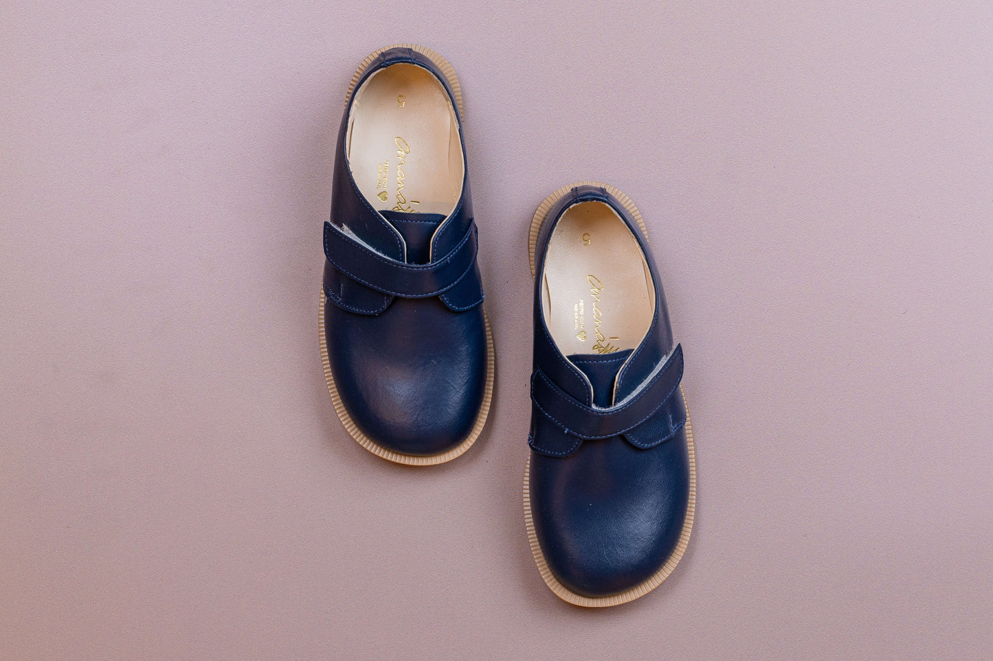 Sapato Infantil Ananás Greg Couro Azul Marinho