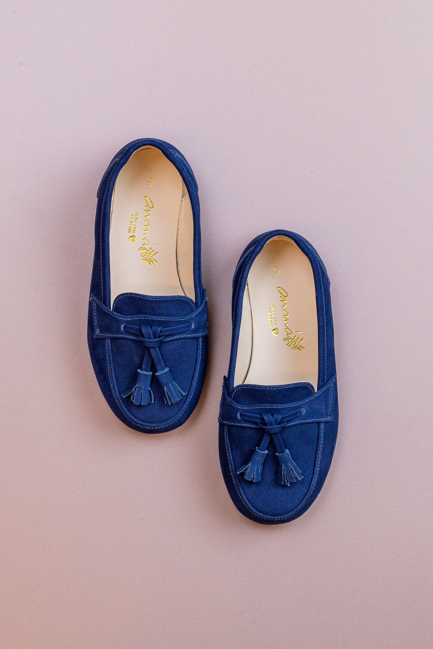 Sapato Infantil Ananás Teco Couro Nobuck Azul Marinho