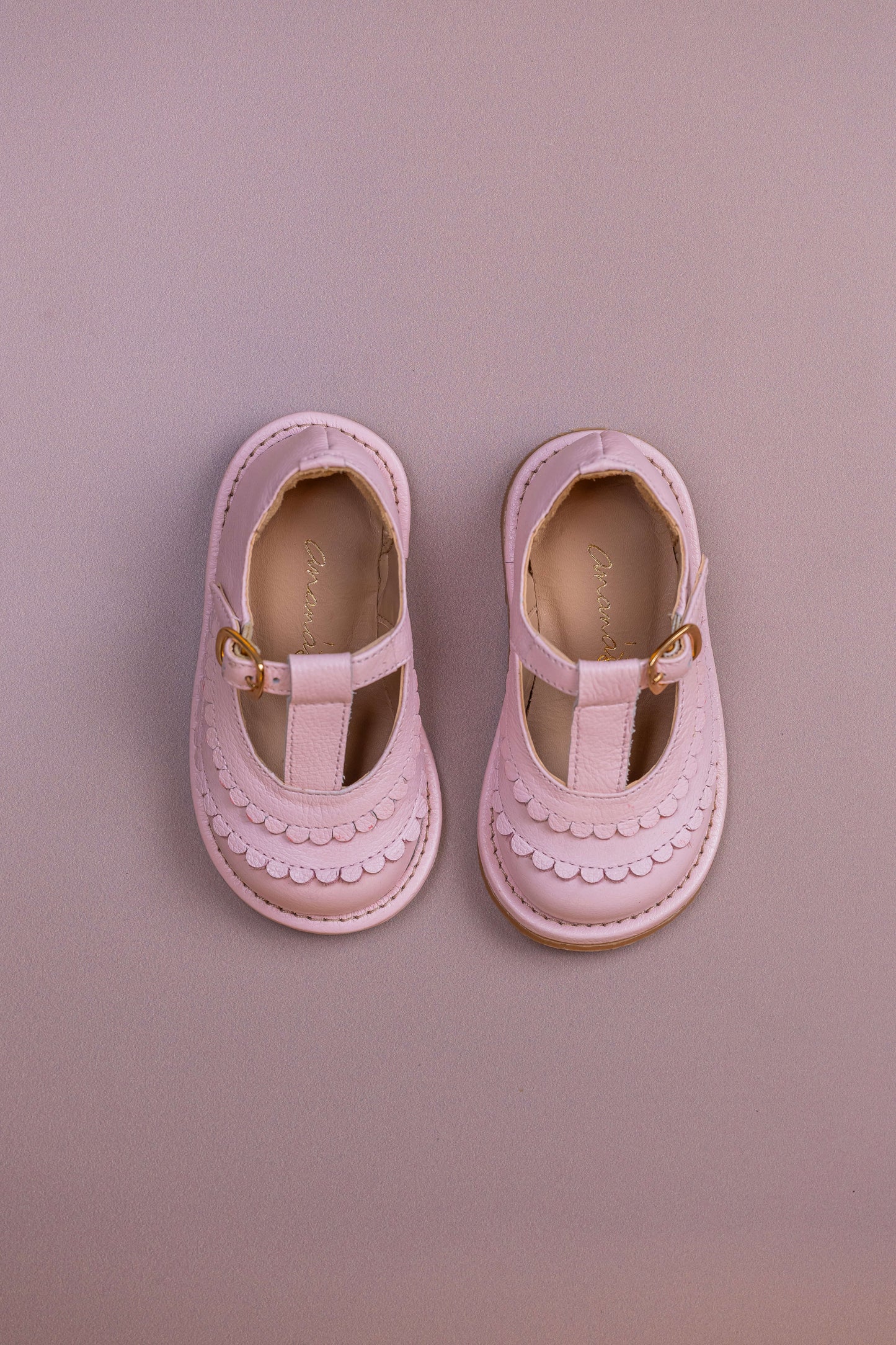 Sapato Infantil Ananás Eloise Couro Rosa Bebê