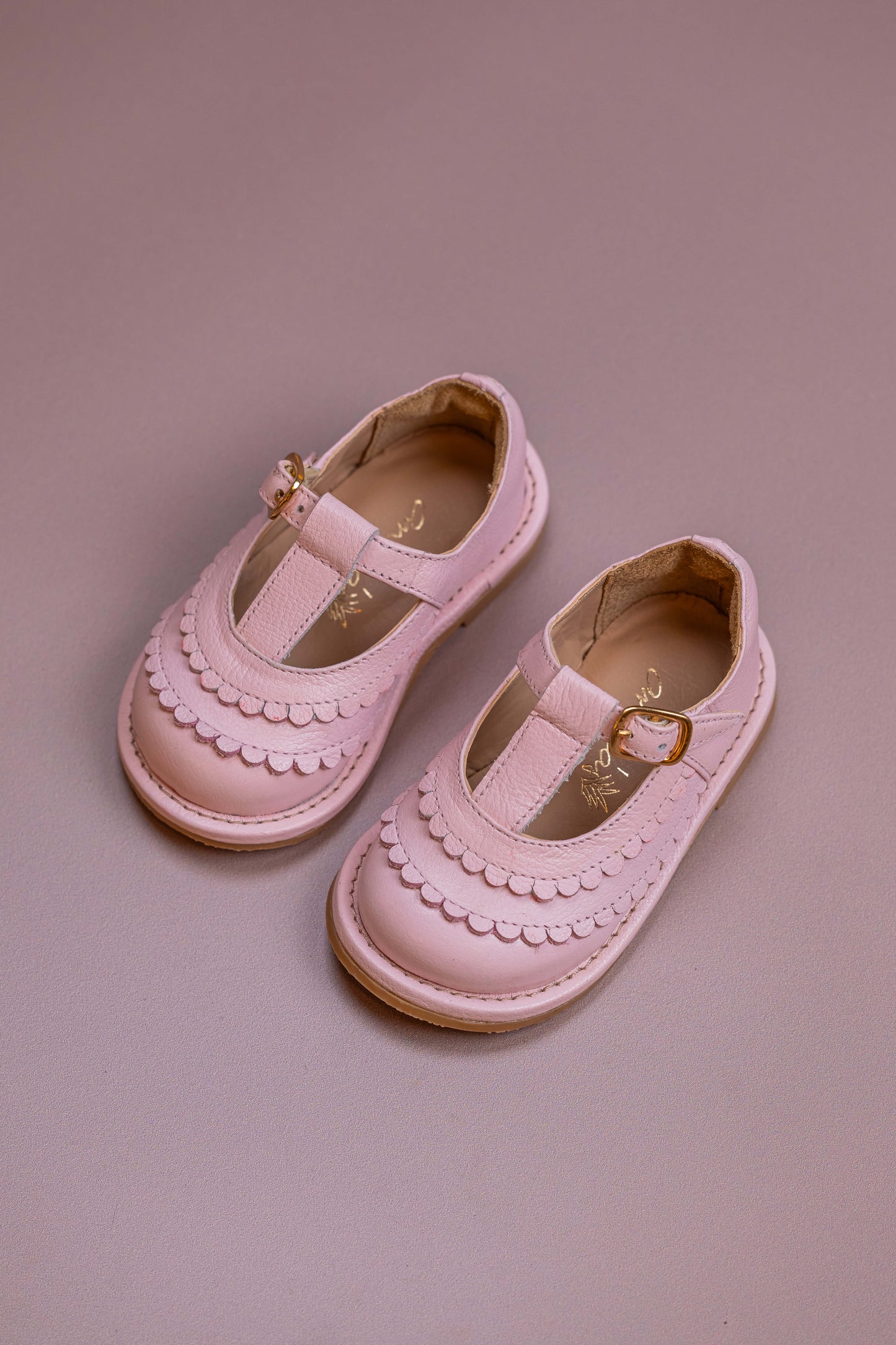 Sapato Infantil Ananás Eloise Couro Rosa Bebê