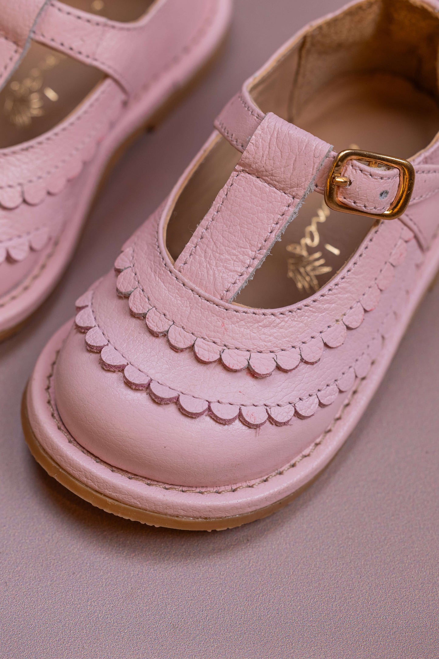 Sapato Infantil Ananás Eloise Couro Rosa Bebê