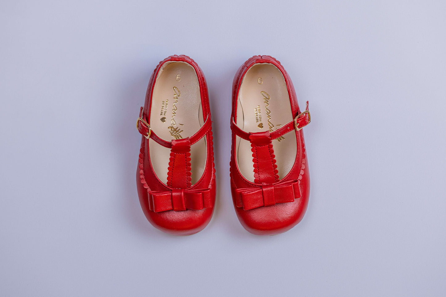 Sapato Infantil Ananás Amelia Couro Vermelho