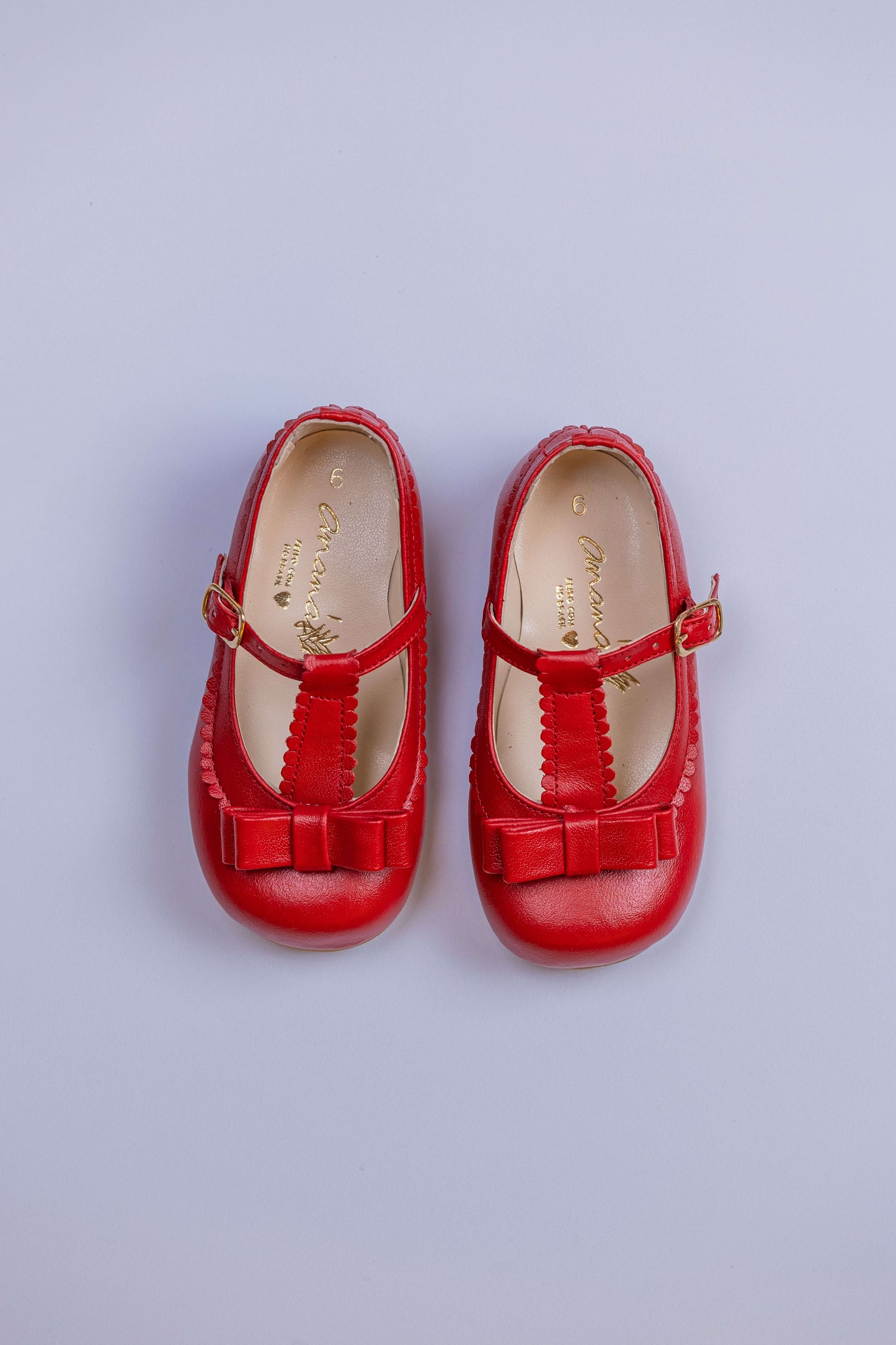 Sapato Infantil Ananás Amelia Couro Vermelho