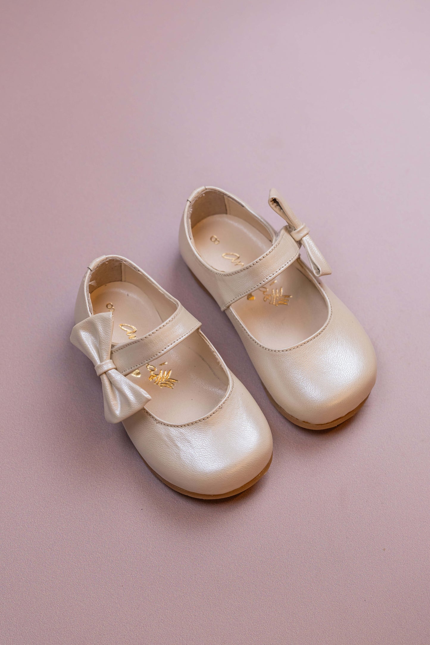 Sapato Infantil Ananás Jess Couro Metalizado Perolado
