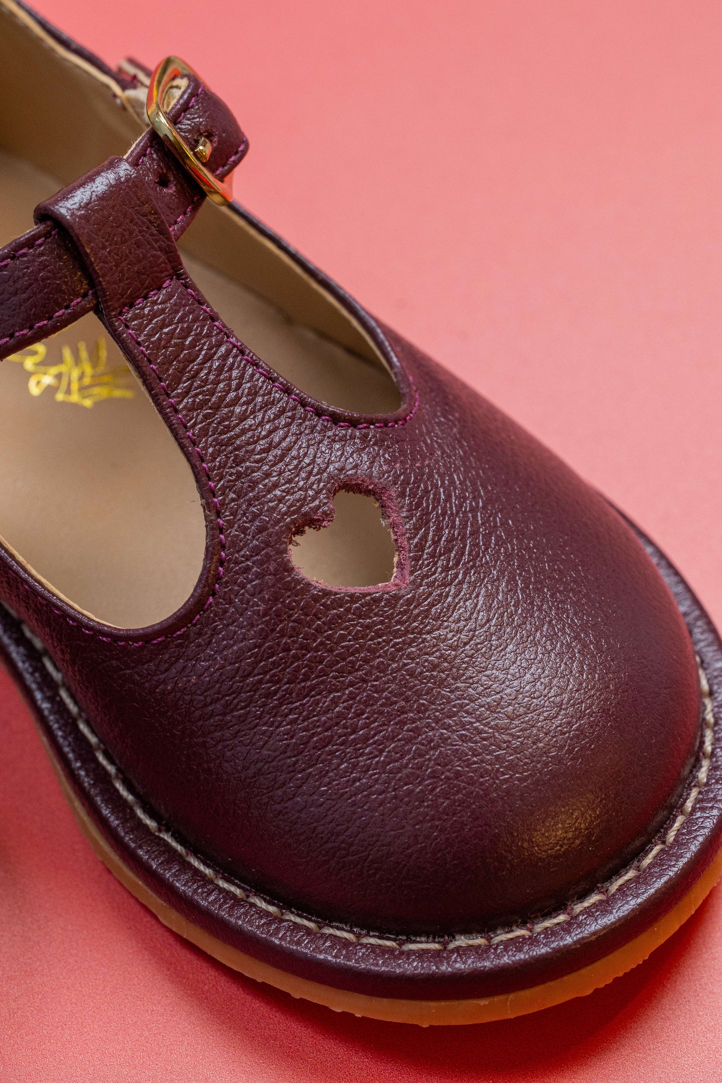 Sapato Infantil Ananás George Coracão Couro Burgundy