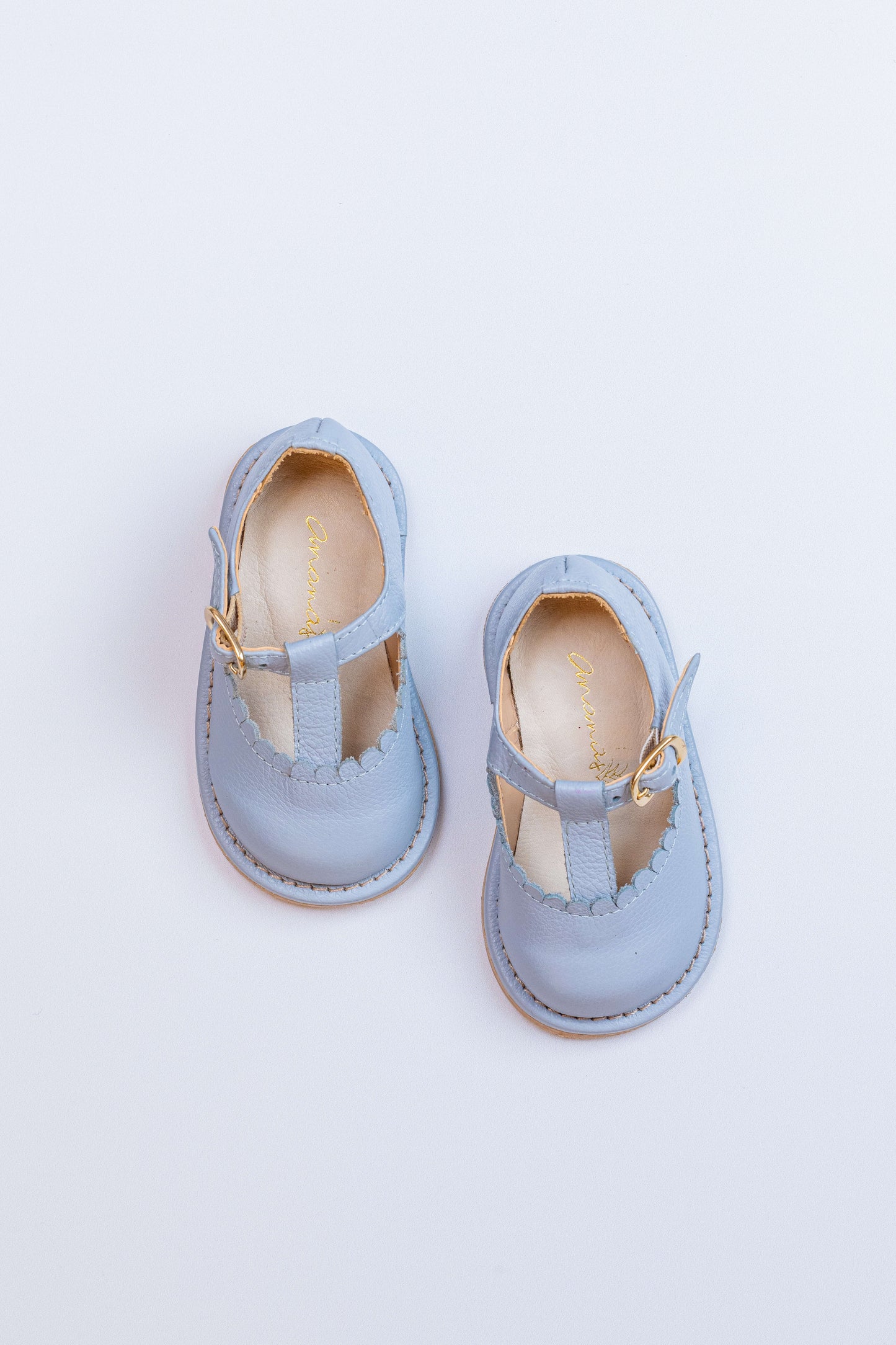 Sapato Infantil Ananás Carlotta Couro Azul Claro