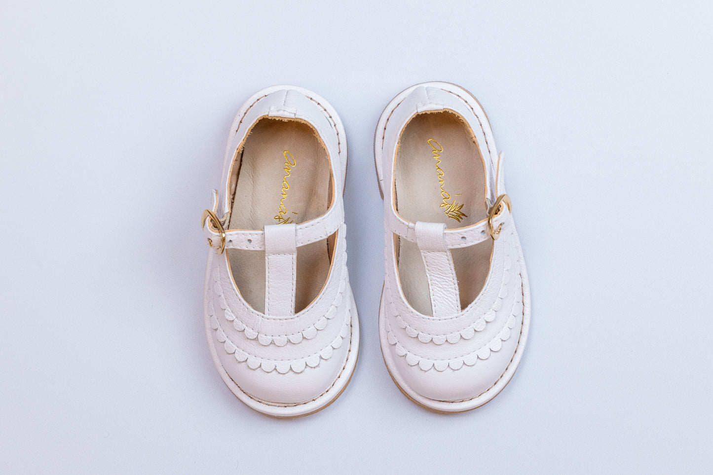 Sapato Infantil Ananás Eloise Couro Branco