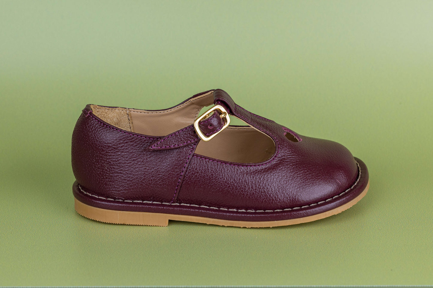 Sapato Infantil Ananás George Coracão Couro Burgundy