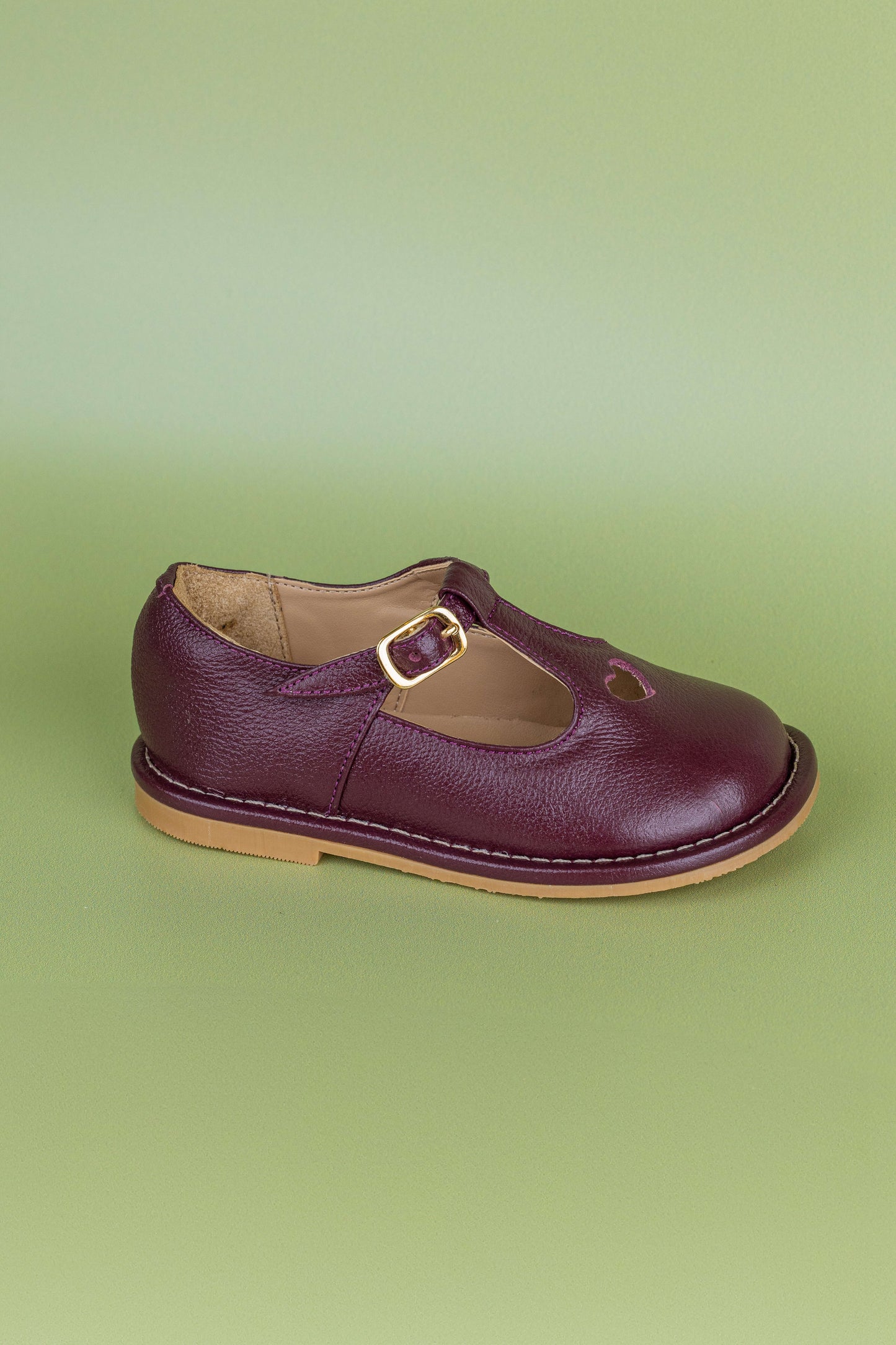 Sapato Infantil Ananás George Coracão Couro Burgundy