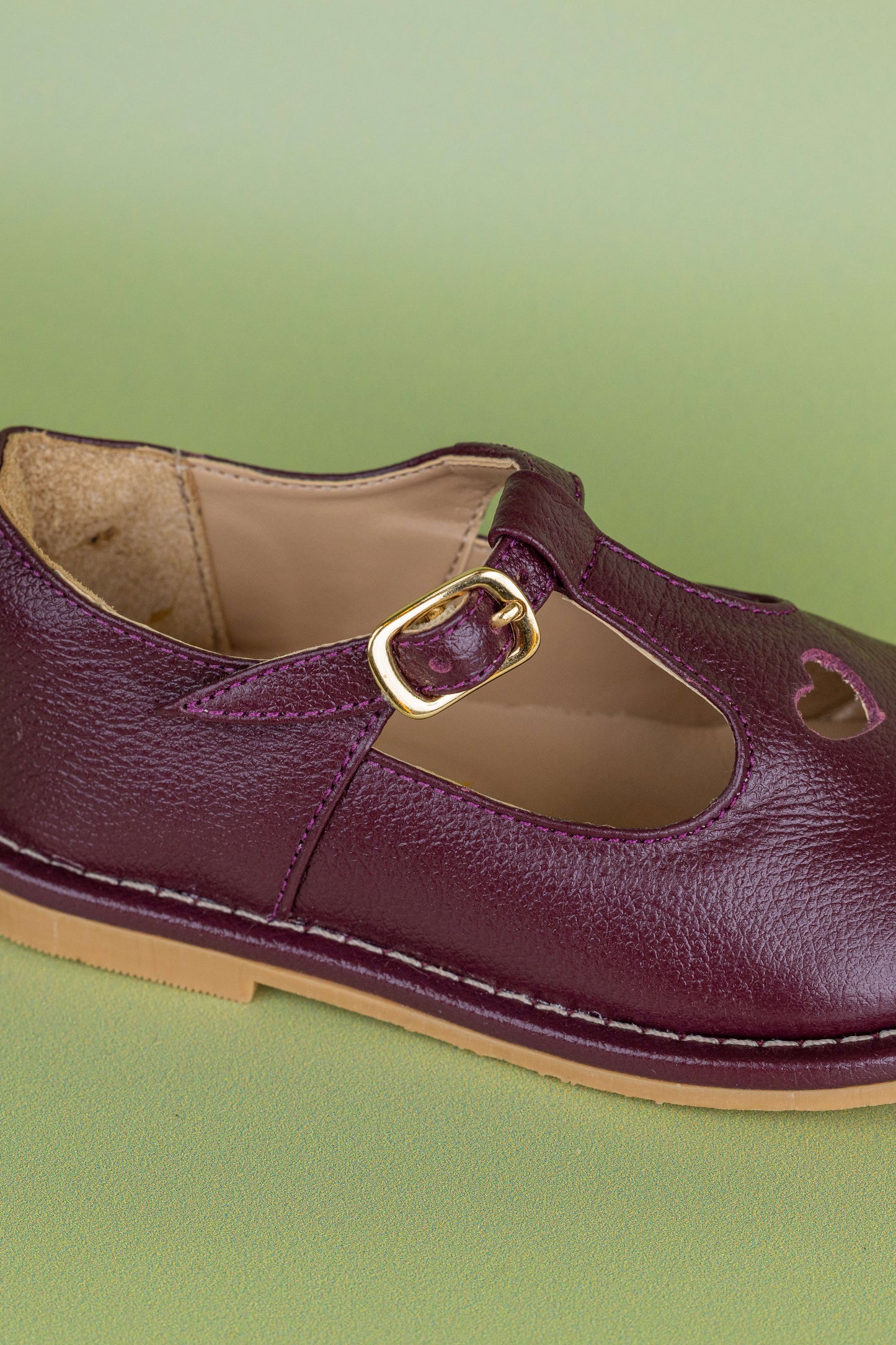 Sapato Infantil Ananás George Coracão Couro Burgundy