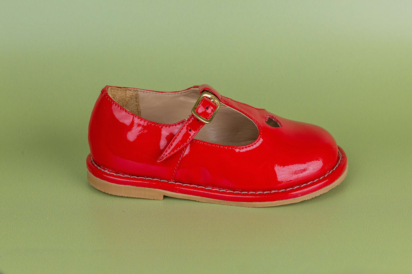 Sapato Infantil Ananás George Coracão Couro Verniz Vermelho