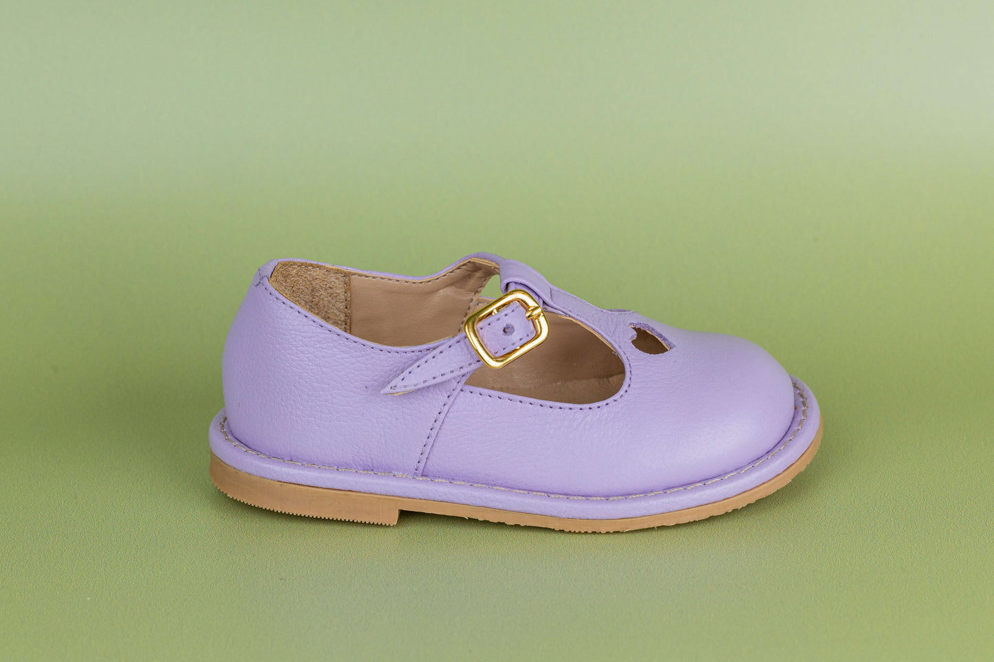 Sapato Infantil Ananás George Coracão Couro Lavanda
