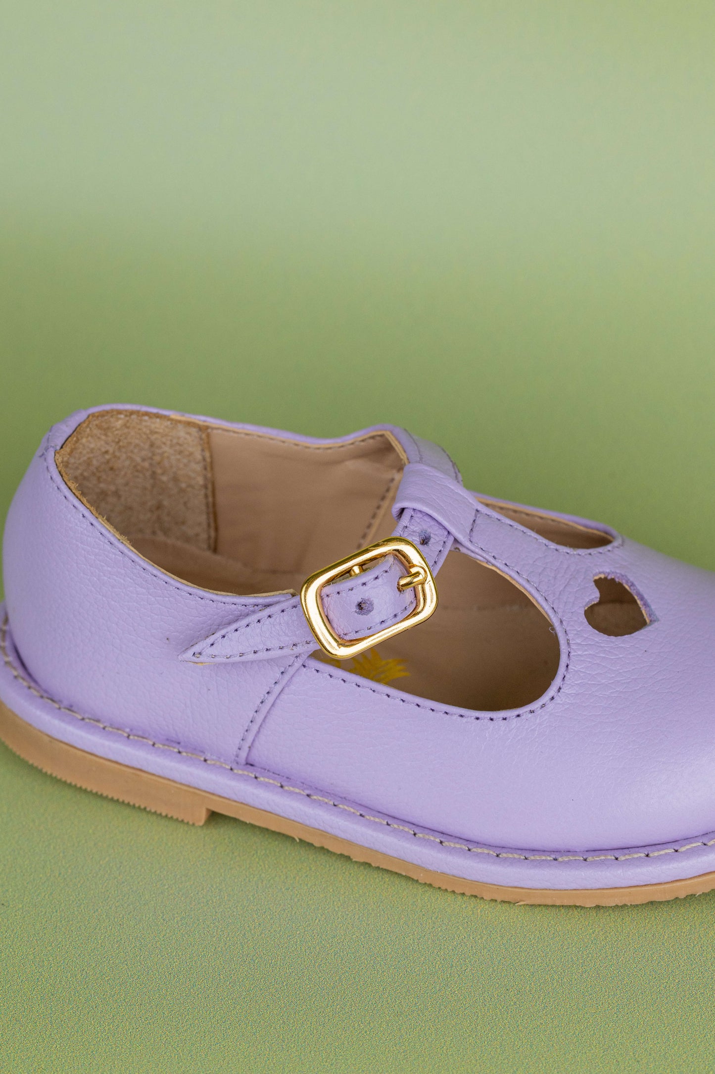 Sapato Infantil Ananás George Coracão Couro Lavanda