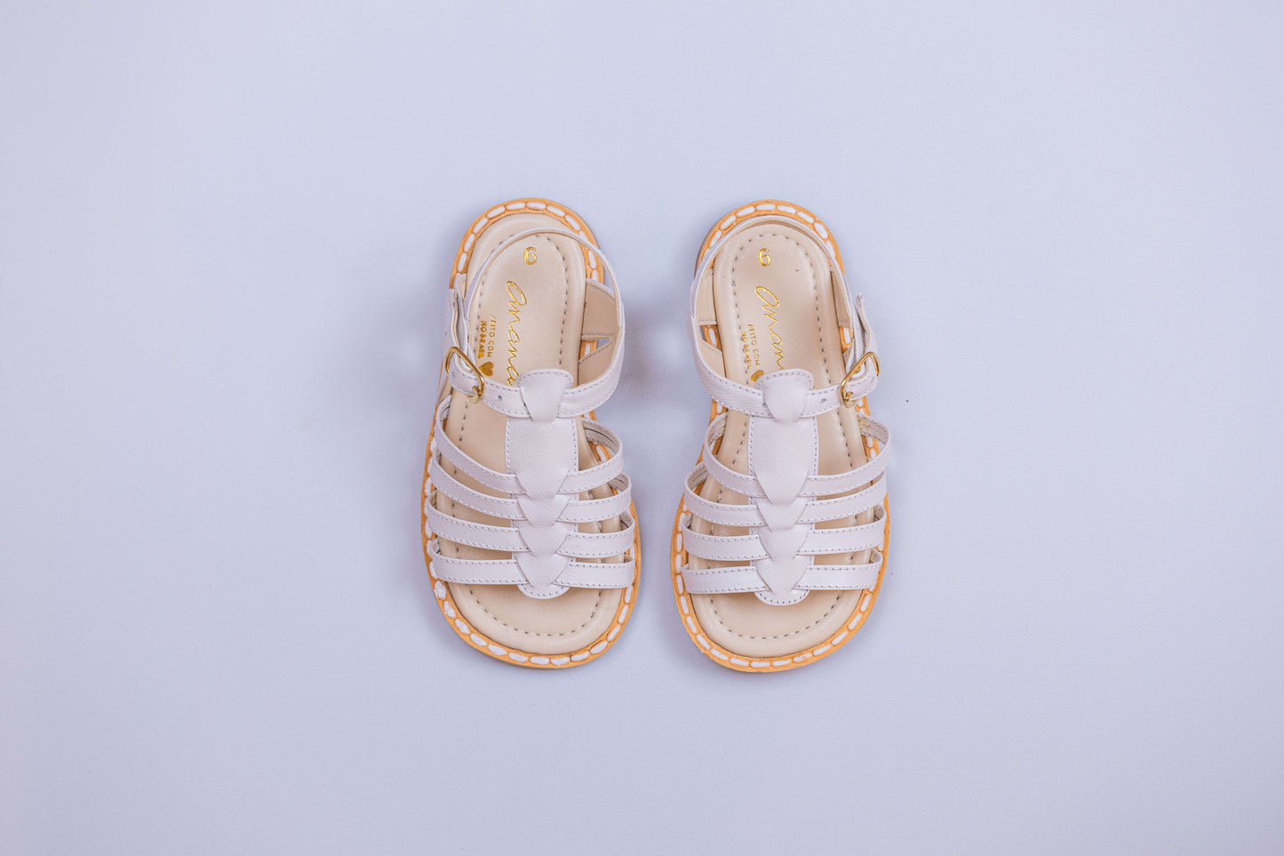 Sandália Infantil Ananás Tropez Couro Branco