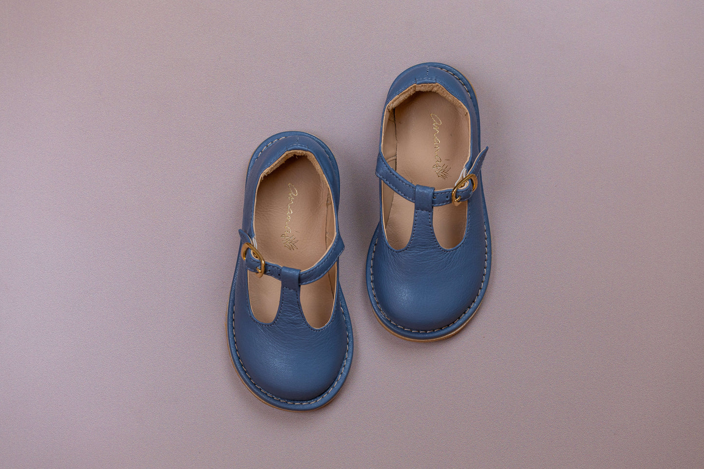 Sapato Infantil Ananás George Couro Azul Jeans