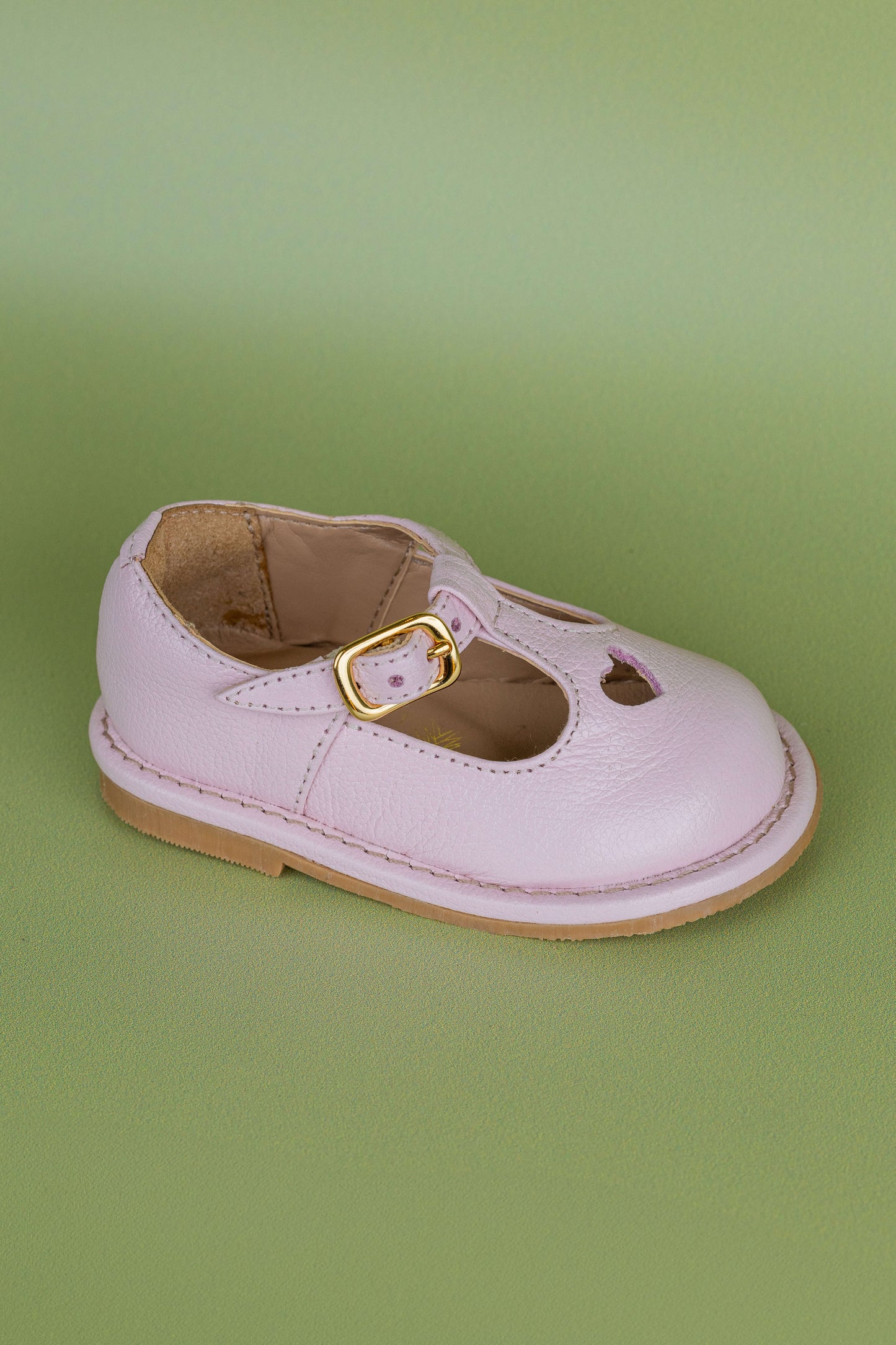 Sapato Infantil Ananás George Coracão Couro Rosa Bebê