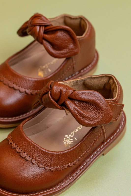 Sapato Infantil Ananás Violet Couro Caramelo