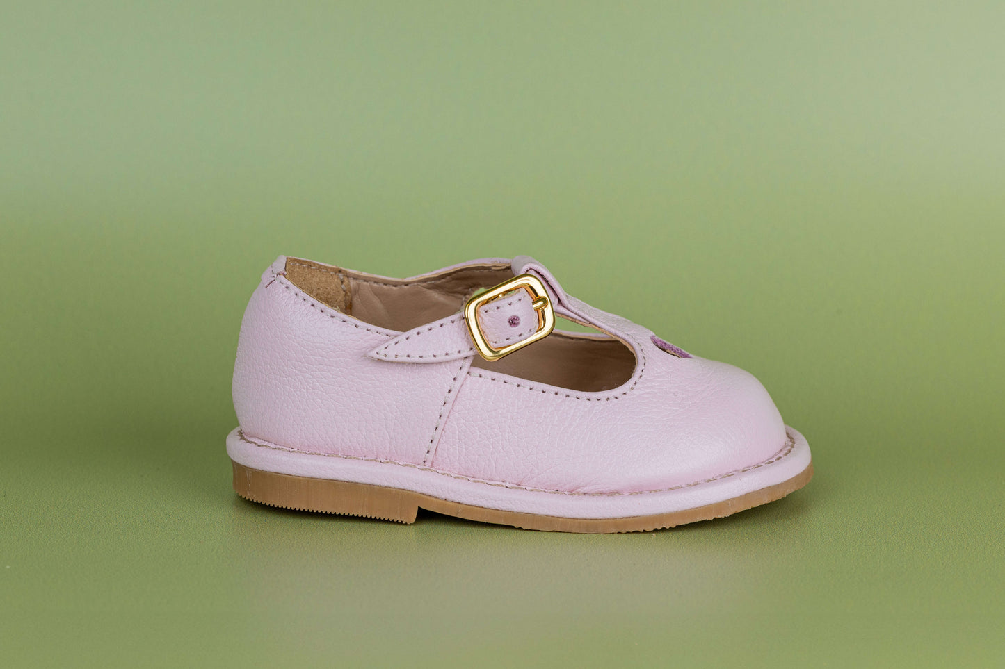 Sapato Infantil Ananás George Coracão Couro Rosa Bebê
