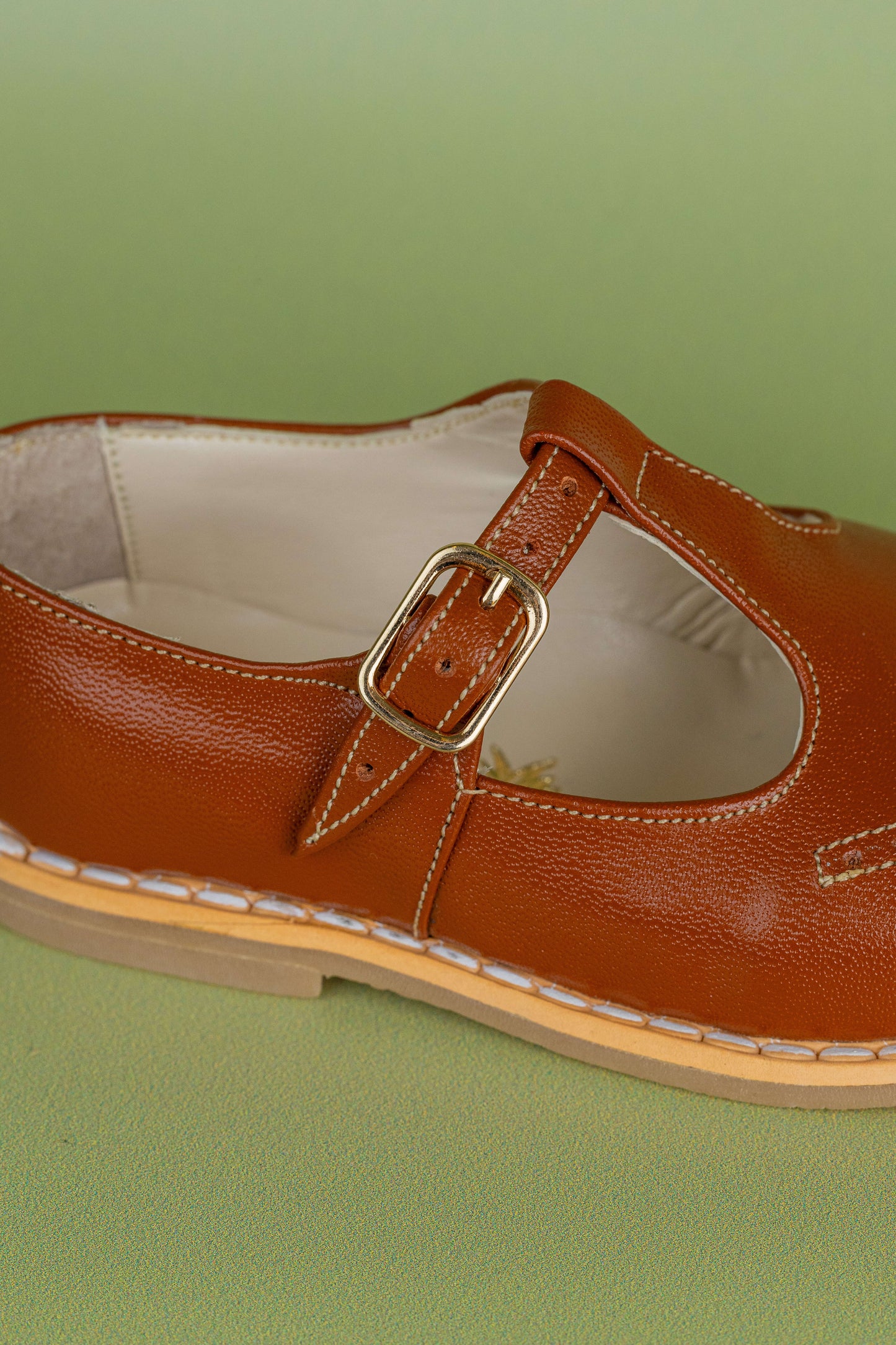 Sapato Infantil Ananás George Dots Couro Caramelo