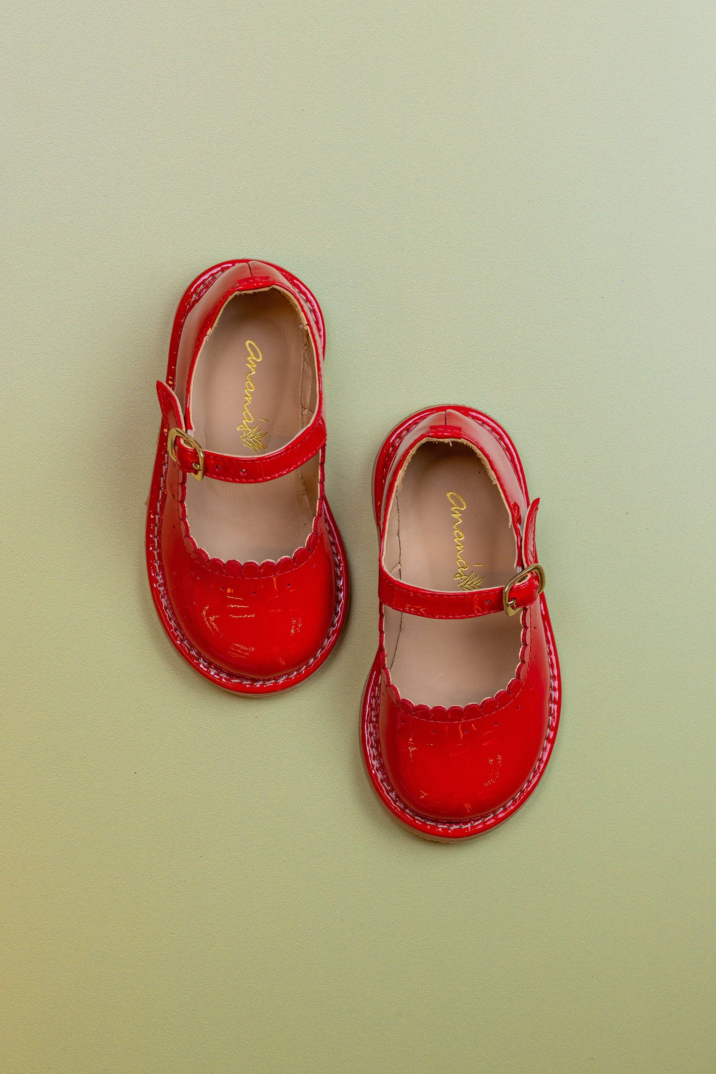 Sapato Infantil Ananás Charlotte Couro Verniz Vermelho