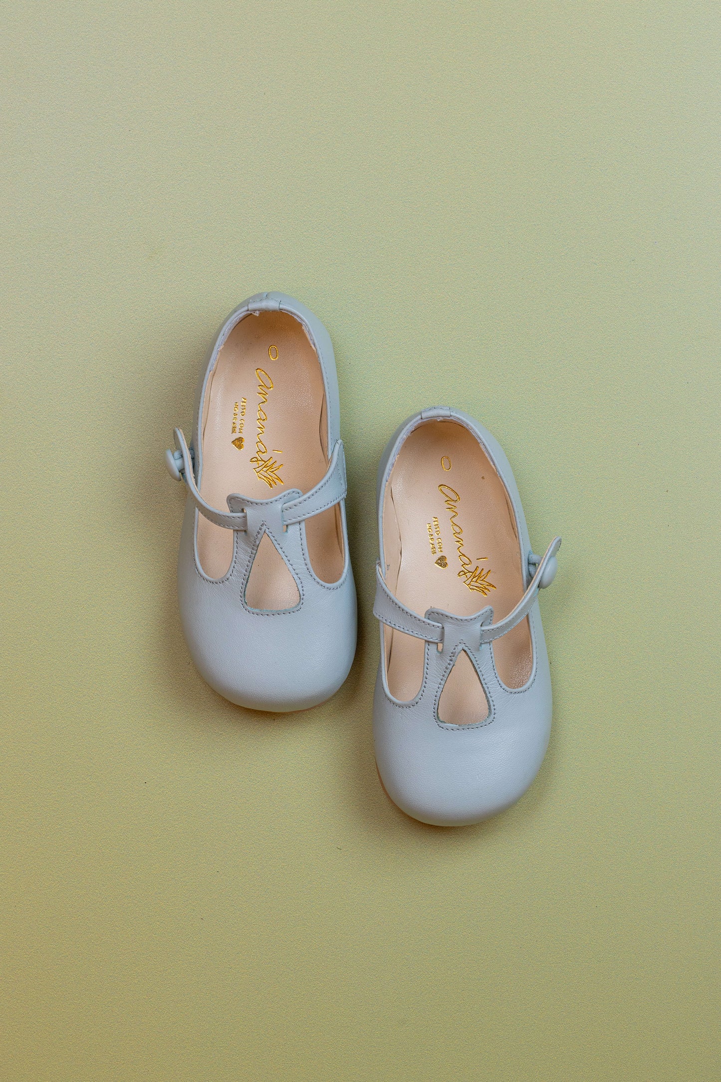Sapato infantil Ananás Ariel Couro Azul Bebê