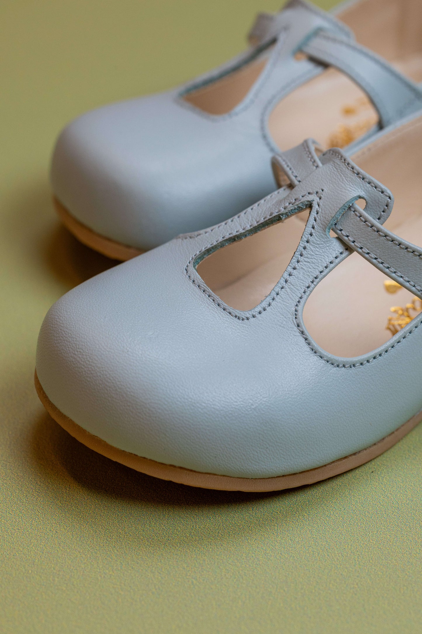 Sapato infantil Ananás Ariel Couro Azul Bebê