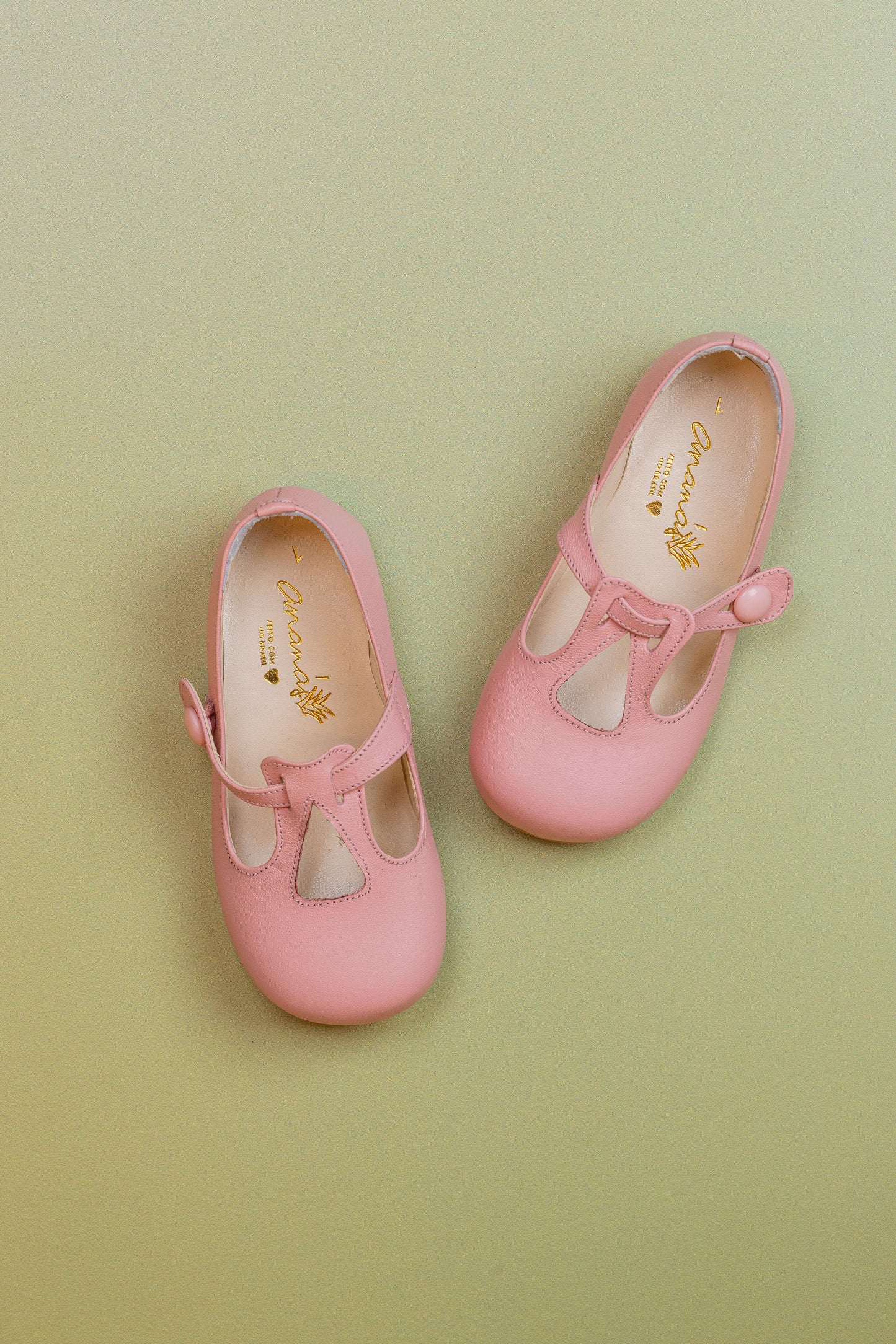 Sapato Infantil Ananás Ariel Couro Rosa Bebê