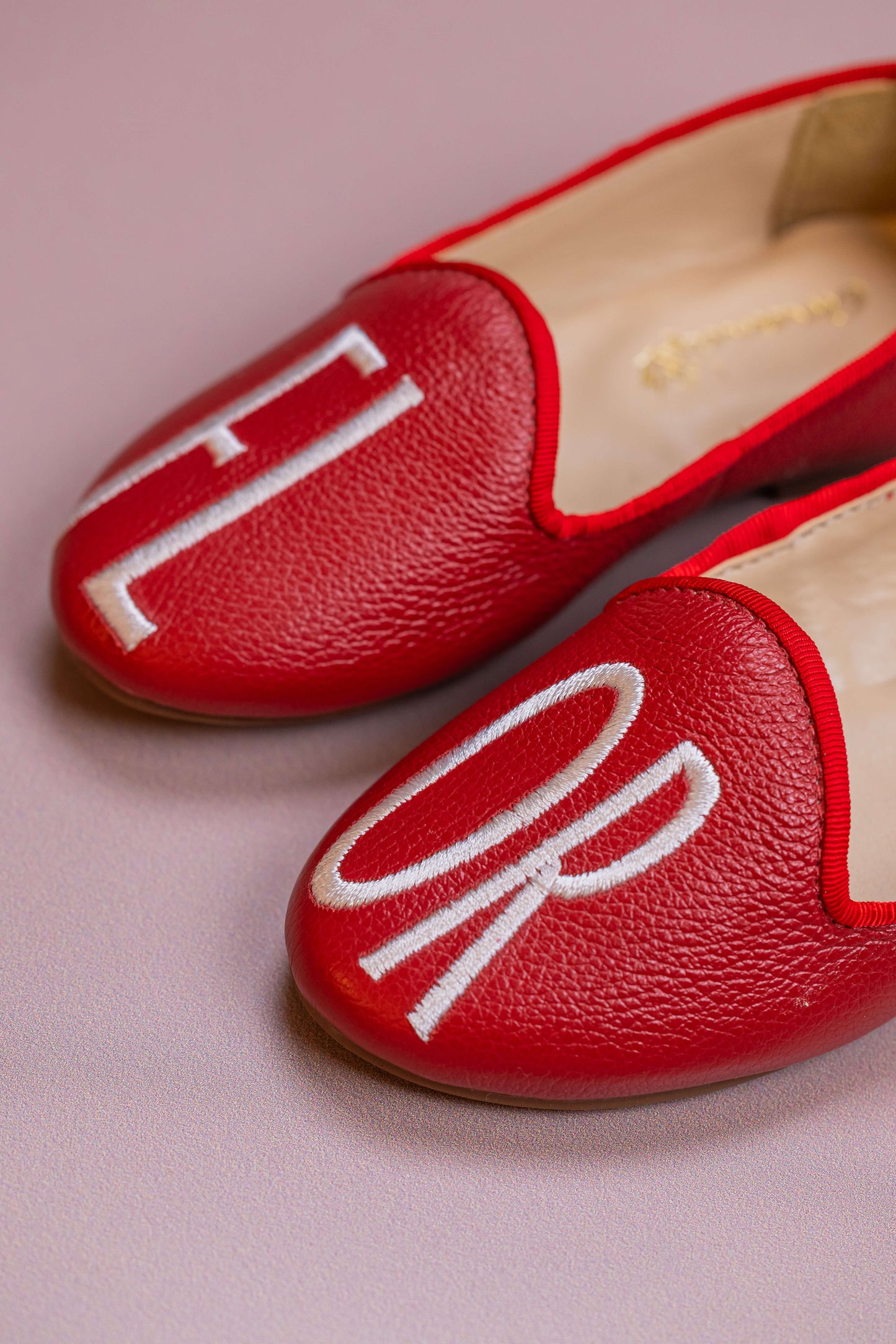 Loafer Infantil Ananás Margot Couro Vermelho Flor