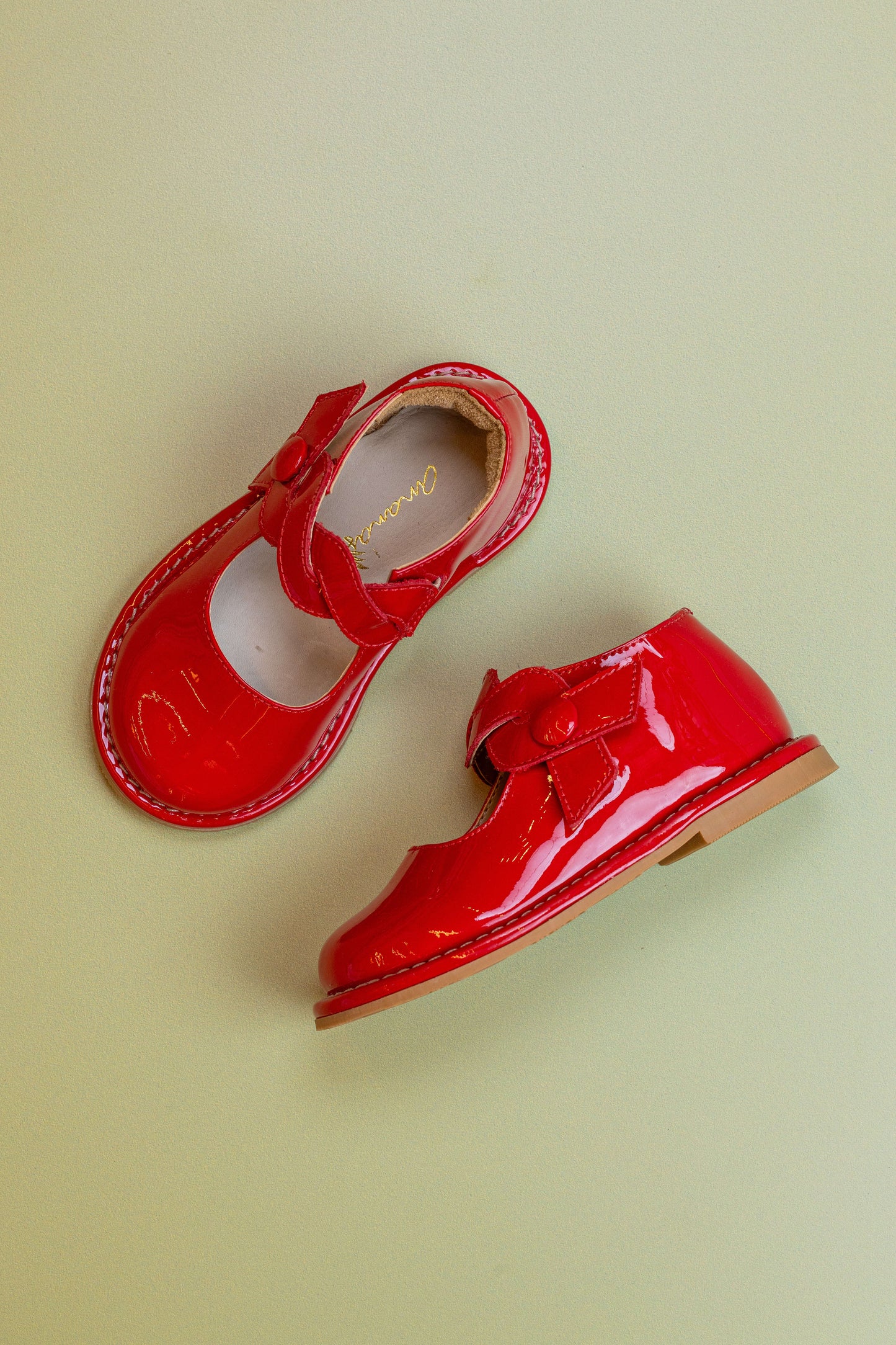Sapato Infantil Ananás Julia Couro Vermelho Verniz