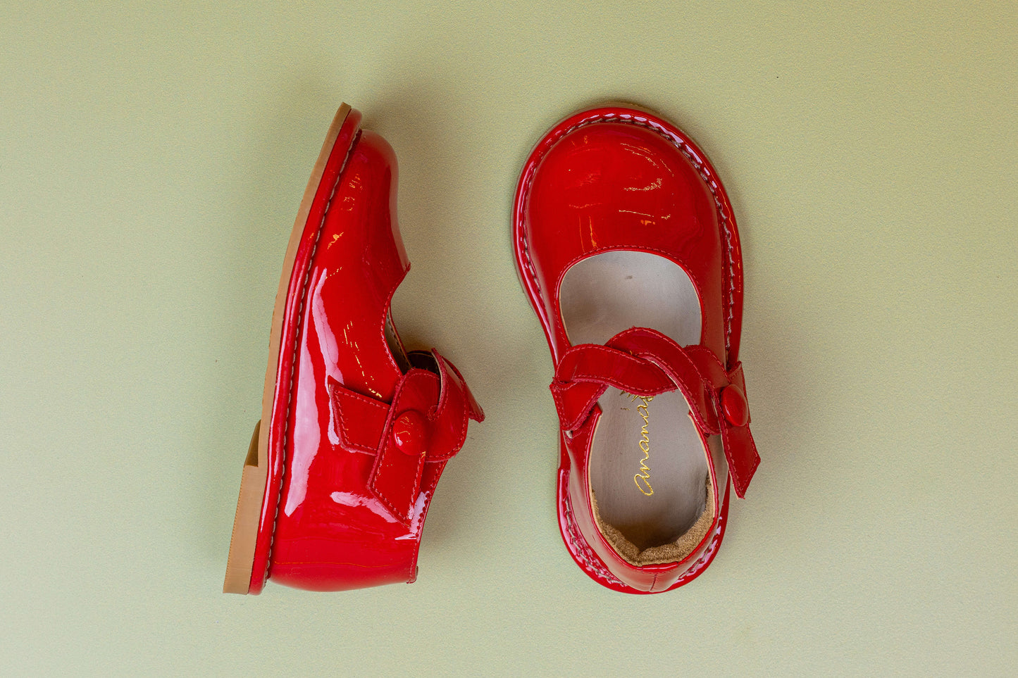 Sapato Infantil Ananás Julia Couro Vermelho Verniz