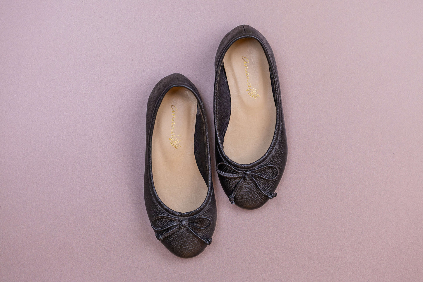 Sapatilha Infantil Ananás Bailarina Alicia Couro Preto