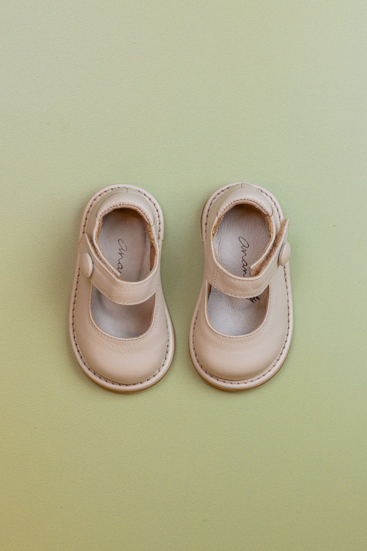 Sapato Infantil Ananás Olga Couro Marfim