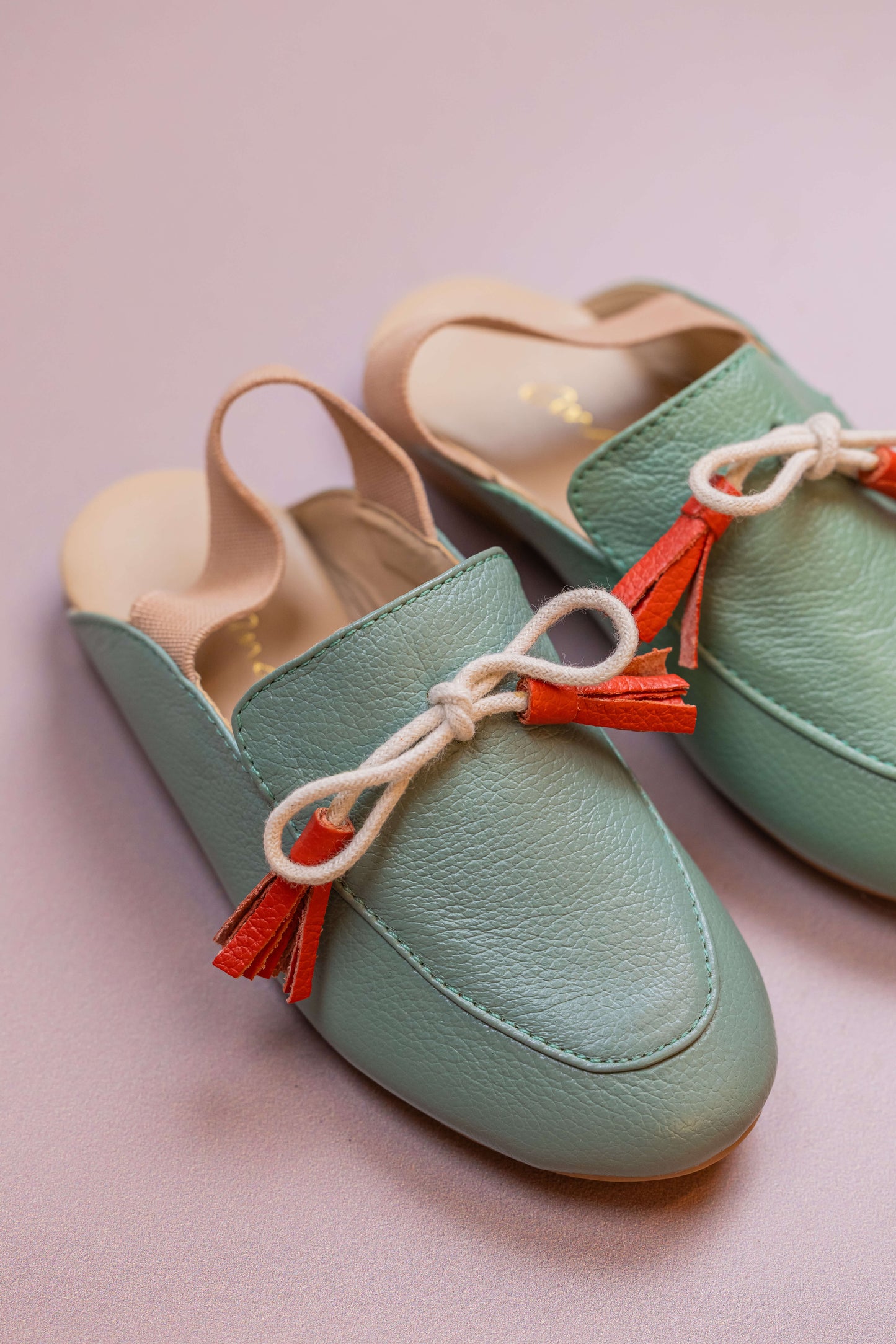 Mule Infantil Ananás Aida Couro Jade com Sandy