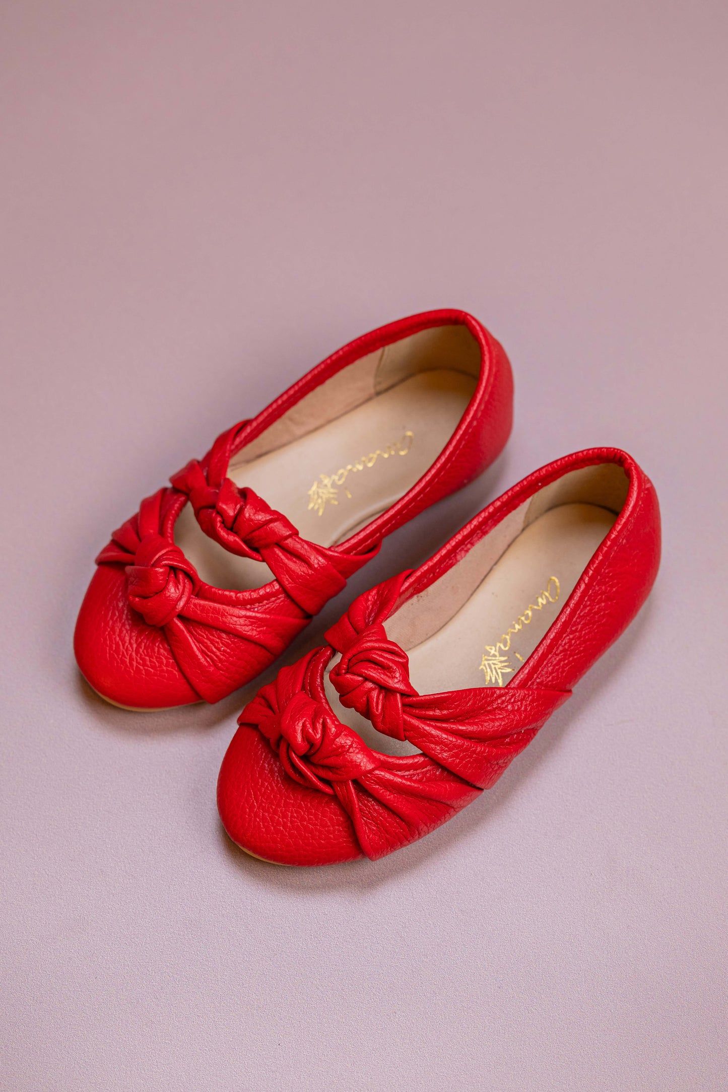 Sapatilha Infantil Ananás Bailarina Galina Couro Vermelho