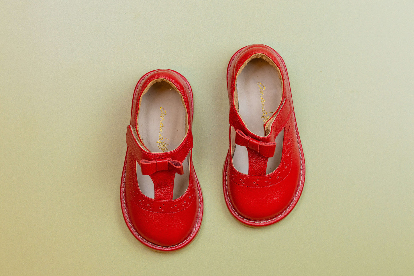 Sapato Infantil Ananás Daphne Couro Vermelho