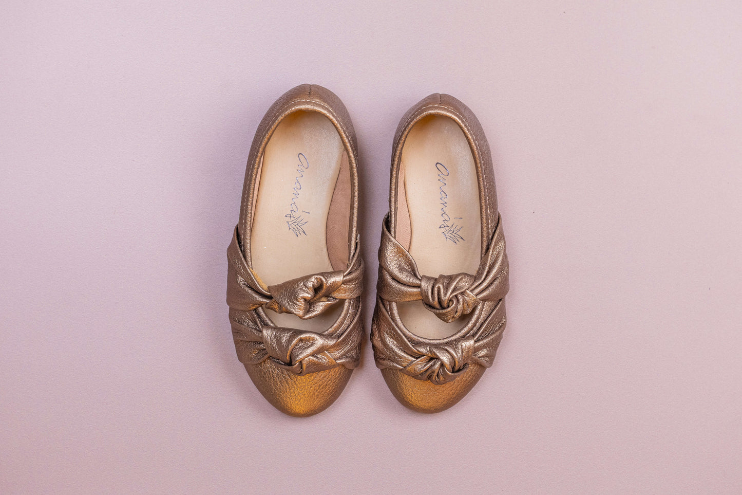Sapatilha Infantil Ananás Bailarina Galina Couro Prata Velho