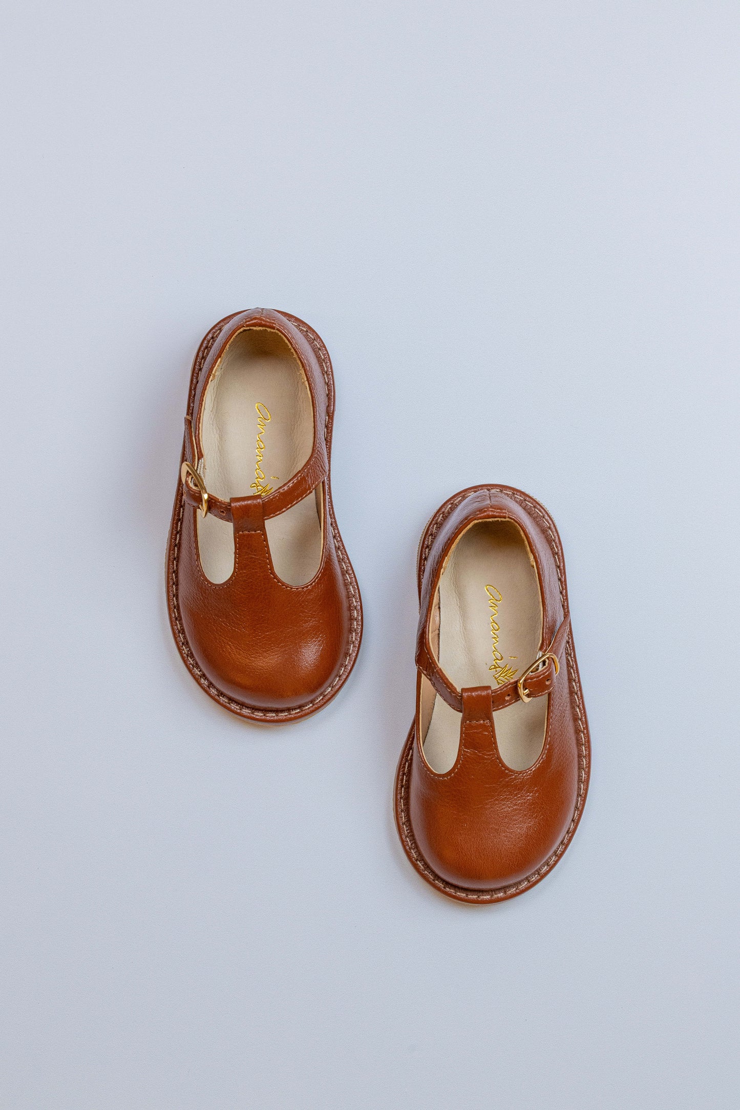 Sapato Infantil Ananás George Couro Caramelo
