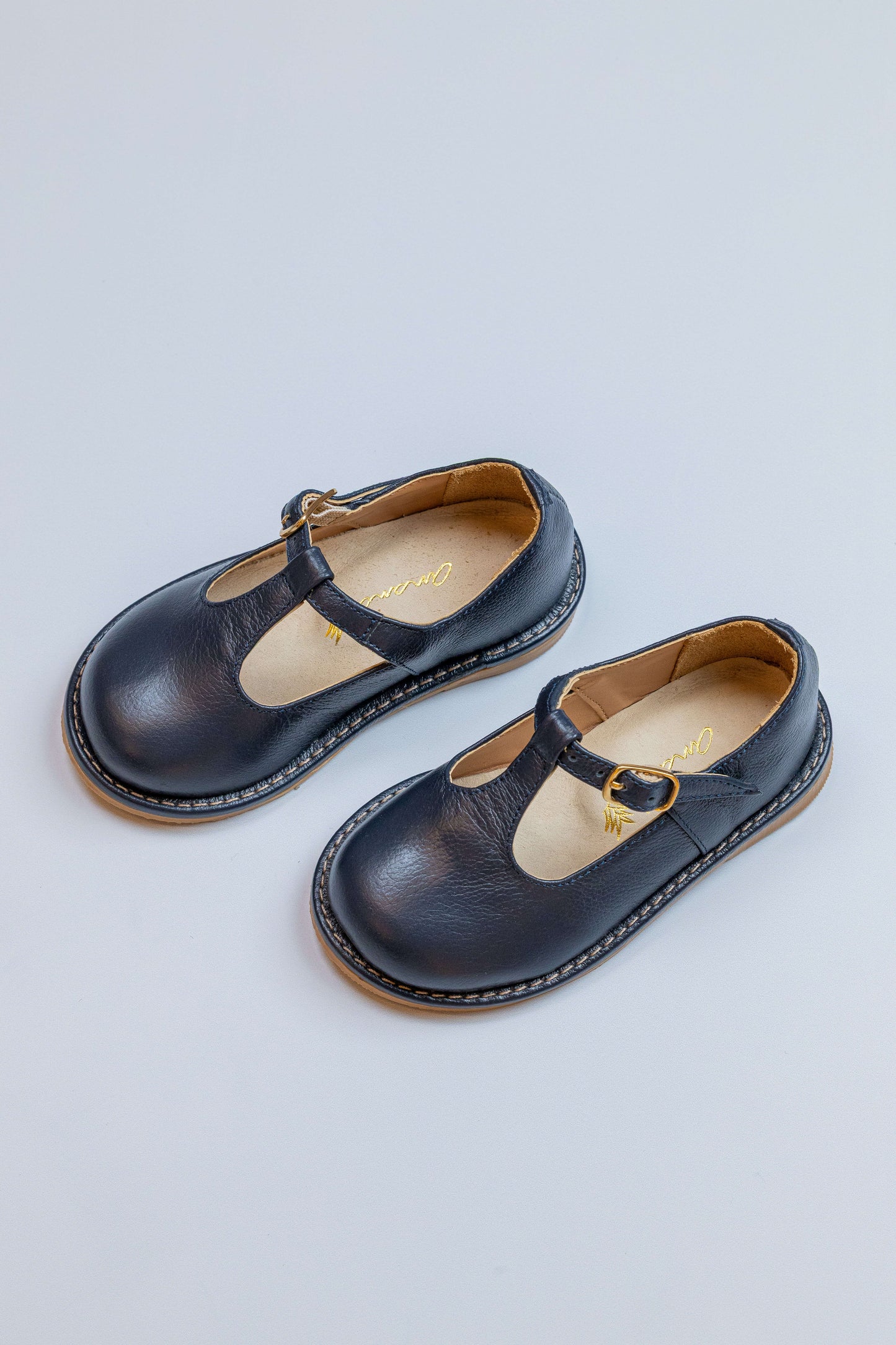 Sapato Infantil Ananás George Couro Azul Marinho